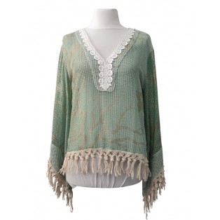 BOHO NET PONCHO TOP | NF1920